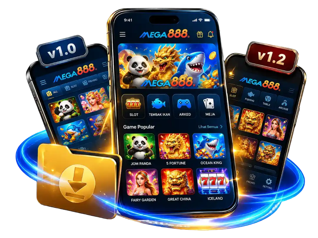 Perbandingan Mega888 v10.88 dengan versi lama v1.2 dan v1.0